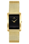 Movado La Nouvelle Gold-tone Mesh Watch, 21mm X 29mm In Black/gold