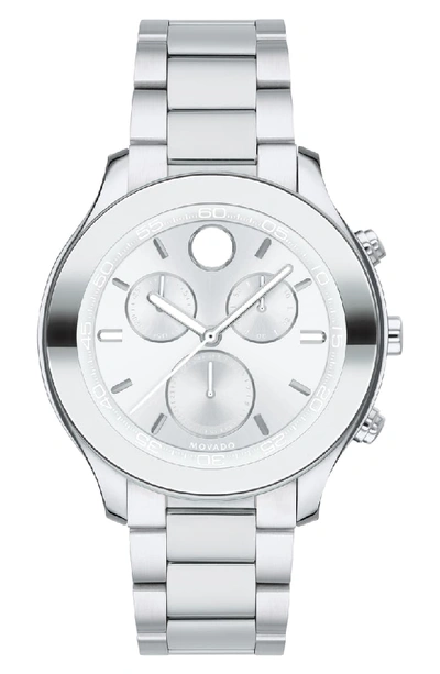 Movado Bold Chronograph Bracelet Watch, 39mm In Silver