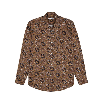 Our Legacy Initial Printed Lyocell Shirt In Brown