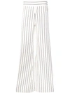 Galvan Palazzo Striped Wide-leg Trousers In White