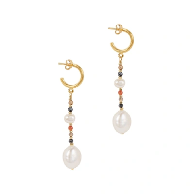 Anni Lu Rock & Sea Limestone 18ct Gold-plated Drop Earrings