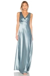 Jill Jill Stuart Tie Back Satin Gown In Glacier