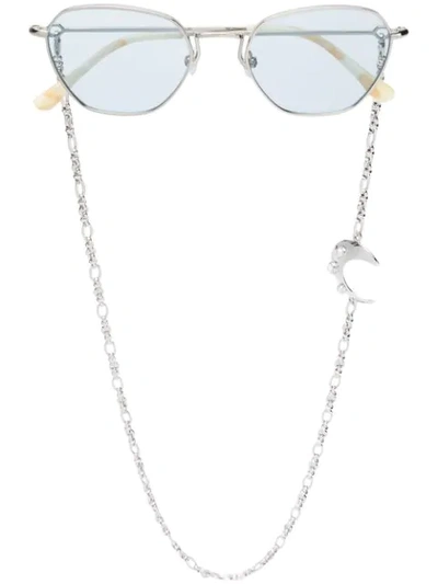 Alessandra Rich X  Round Sunglasses In Silver
