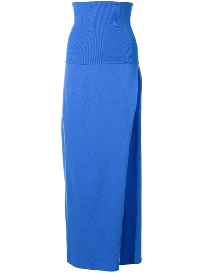 Jacquemus Knitted Maxi Skirt  In Blue