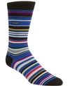 Calvin Klein Barcode Multistripe Socks In Black/sapphire