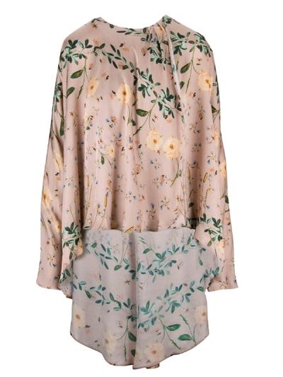 Ailanto Flower Print Oversized Blouse In Nude