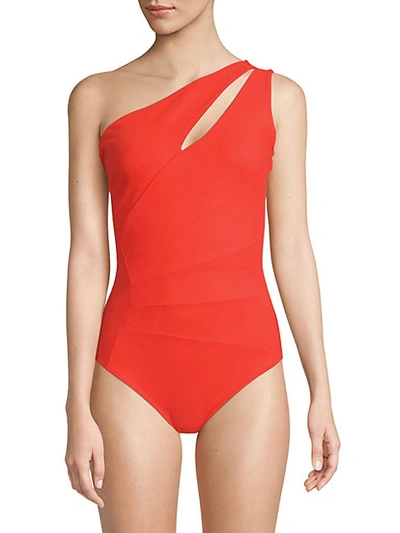 Chiara Boni La Petite Robe Ani One-shoulder One-piece Swimsuit In Red