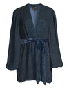 Retroféte Gabrielle Sequined Wrap Robe In Navy