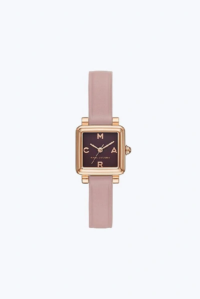 Marc Jacobs Vic Leather Strap Watch, 20mm In Pink/ Burgundy/ Rose Gold