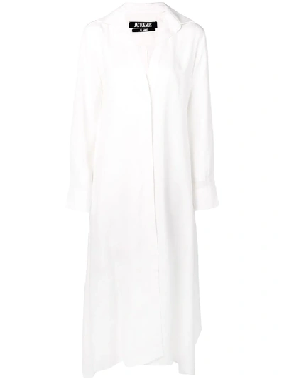 Jacquemus Maxi Shirt Dress  In White