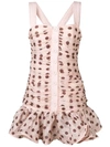 Zimmermann Nude Floral Corsage Linen And Silk-blend Mini Dress In Nude Cocoa
