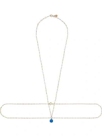 Jacquemus La Perle Bleue Body Chain In Gold