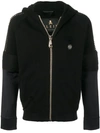 Philipp Plein Rockstud Detail Zipped Hoodie In Black