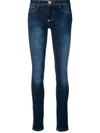 Philipp Plein Logo Trim Skinny Jeans In Blue