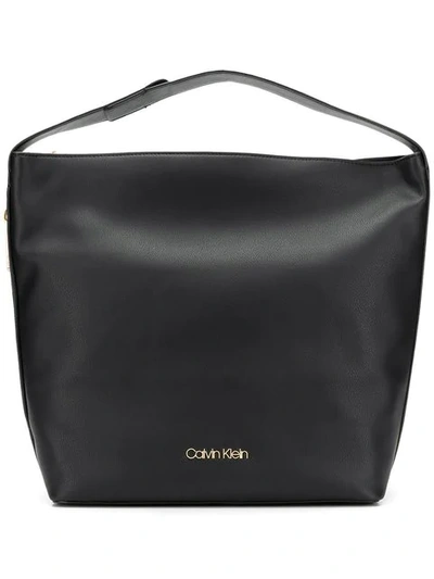 Calvin Klein 205w39nyc Large Logo Plaque Shoulder Bag In Black
