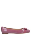 Ferragamo Ballet Flats In Purple