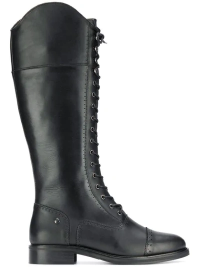 Trussardi Jeans Lace-up Boots In Black