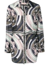 Tory Burch Abstract Print Tunic Shirt - Green