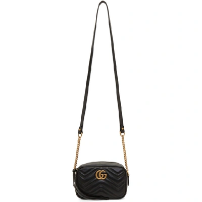 Gucci Mini Gg Marmont 2.0 Leather Camera Bag In Black