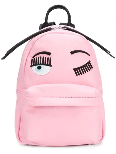 Chiara Ferragni Small Flirting Backpack In Pink,black