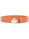 Dsquared2 Maple Leaf Buckle Belt In Brown