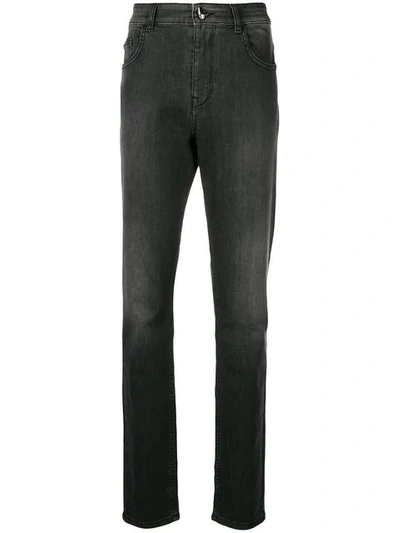Cavalli Class Slim Faded Jeans In Black