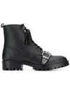 Trussardi Jeans Buckled Ankle Boots In Black