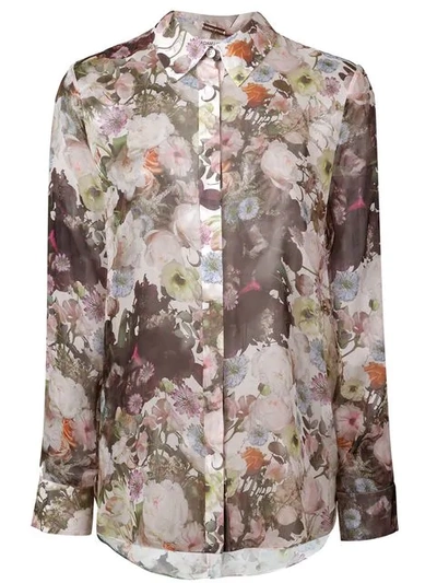 Adam Lippes Floral Print Shirt In White