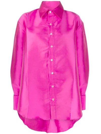 Matthew Adams Dolan Oversized Satin-twill Shirt In Pink