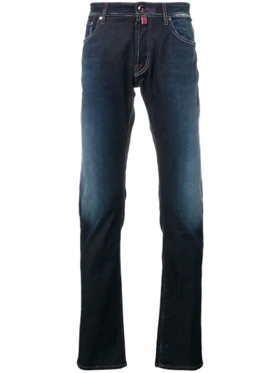 Jacob Cohen Faded Straight Leg Jeans In Blue