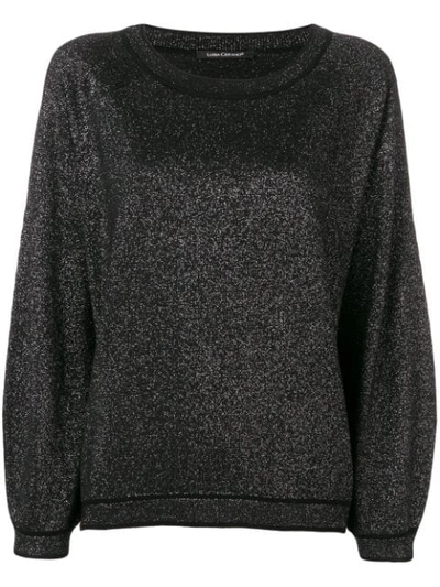 Luisa Cerano Crew Neck Metallic Jumper In Black