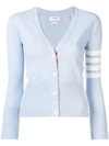 Thom Browne Classic 4-bar Cashmere Cardigan In Blue