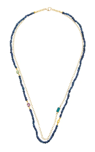 Objet-a Layered 18k Gold; Sapphire And Tourmaline Necklace In Multi