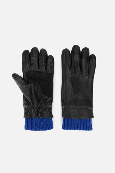 Ami Alexandre Mattiussi Leather Gloves In Black