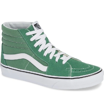 Vans 'sk8-hi' Sneaker In Deep Green/ True White