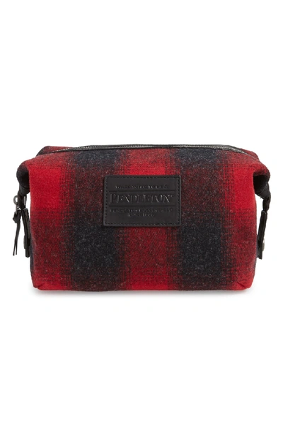 Pendleton Essential Travel Pouch In Red Charcoal Mix
