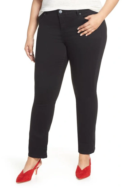 Slink Jeans High Waist Bootcut Jeans In Solid Black
