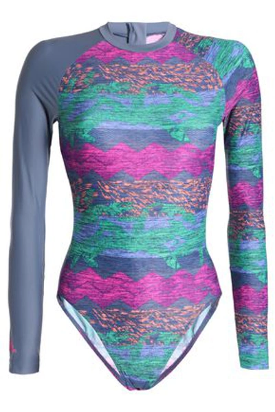 Adidas Originals Adidas Woman Cutout Printed Swimsuit Multicolor