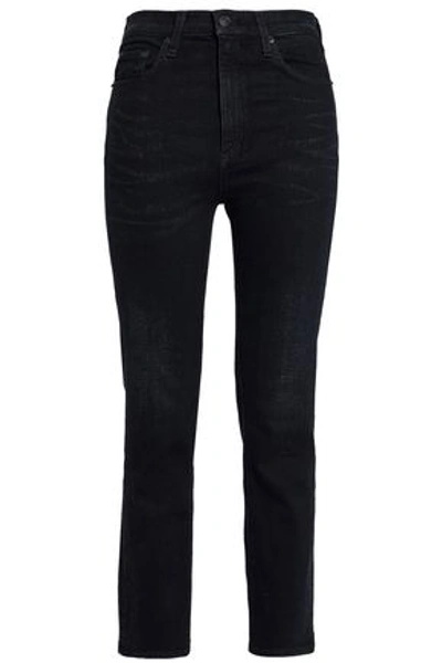 Rag & Bone Hana Cropped High-rise Skinny Jeans In Black