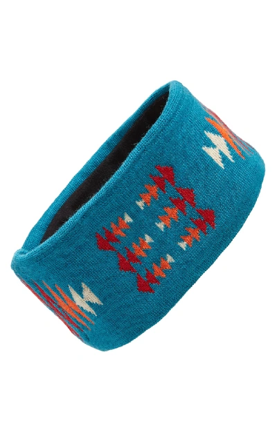 Pendleton Fleece Lined Headband In Turquoise