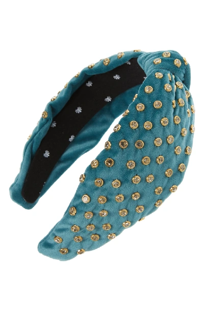 Lele Sadoughi Crystal Embellished Headband In Emerald