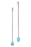 John Hardy Sterling Silver Classic Chain Turquoise Drop Earrings In Silver/ Turquoise