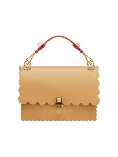 Fendi Kan I Shoulder Bag In F15kr-dark Honey +soft Gol