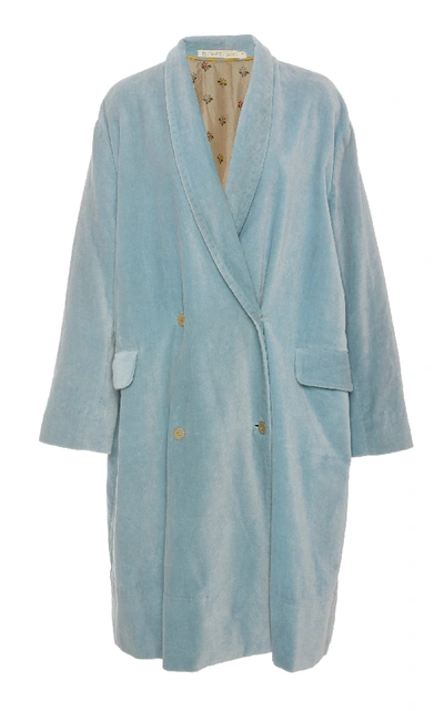 Péro Classic Velvet Coat In Blue