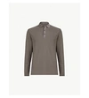 Allsaints Clash Long-sleeved Polo Shirt In Core Grey
