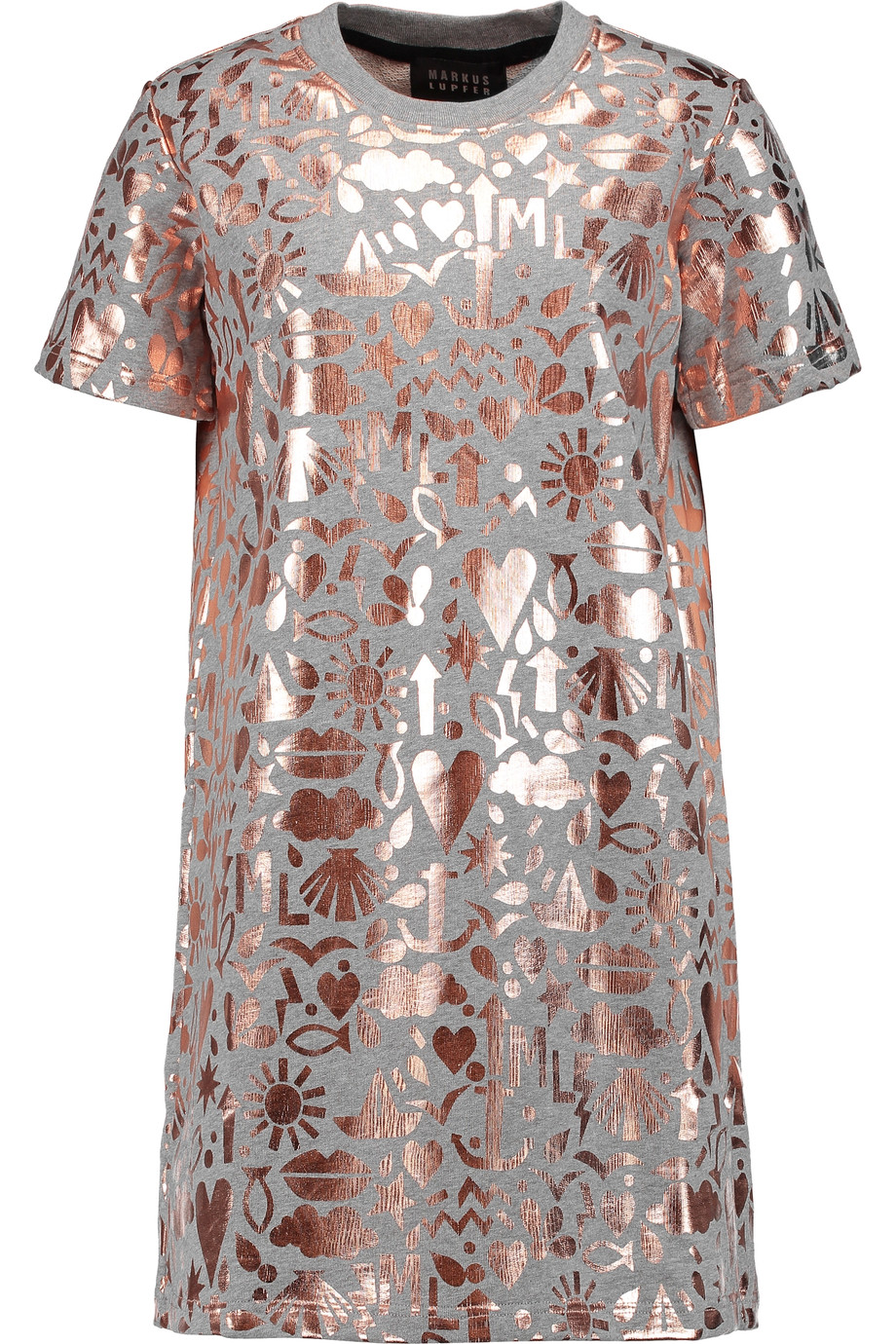 Markus Lupfer Millie Metallic Printed Cotton Dress | ModeSens
