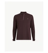 Allsaints Clash Long-sleeved Polo Shirt In Oxblood Red