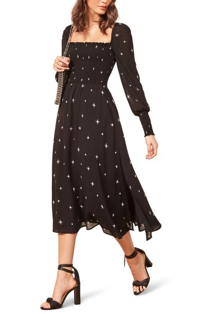 Reformation Rowan Midi Dress In Constellation | ModeSens