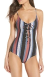 Tavik Monahan One-piece Swimsuit In Berry Stripe