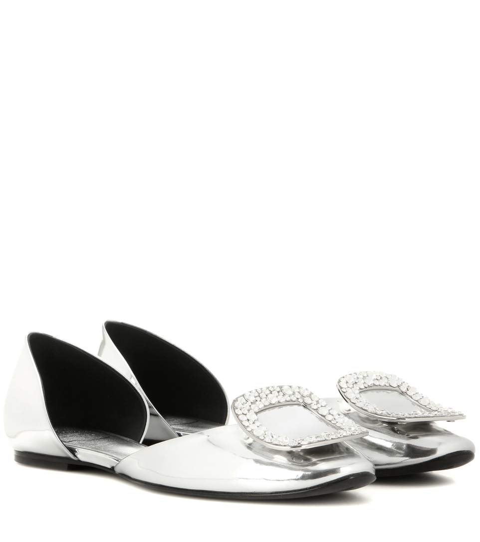 roger vivier chips strass ballerina flats